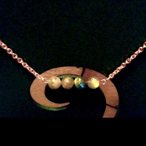 SALE New 12k Solid RG Rainbow/Bluefire Labradorite Mala - Picture 2 of 6